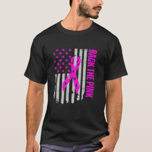 Zurück das rosa Brustkrebs-Bewusstseinsfeld Rosa R T-Shirt