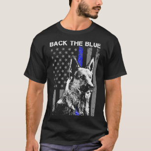 Zurück die blaue dünne blaue Linie Flag K9 German  T-Shirt