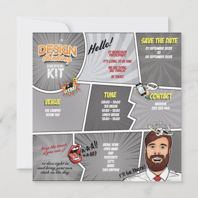 (ZURÜCK) EDITABLE DT-ÜBERLEBENSKIT 1 EINLADUNG (Rückseite)