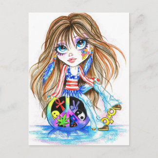 Zurück in den Tag Hippie Fantasy Postcard Postkarte