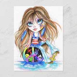 Zurück in den Tag Hippie Fantasy Postcard Postkarte