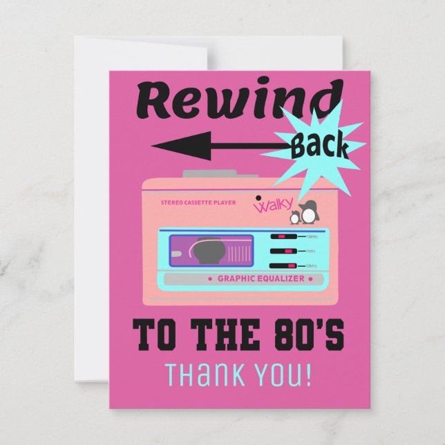 Zurück in die 80er Jahre Dankeskarte (Vorderseite)
