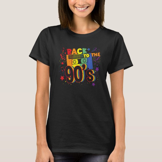 Zurück in die 90er Jahre Disco Radio und Techno Er T-Shirt (Vorderseite)