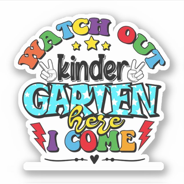 Zurück in die Schule, schau mir den Kindergarten a Aufkleber (Vorderseite)
