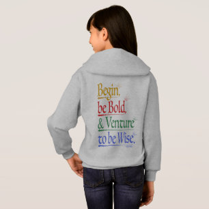 Zurück - Magisches Horace Zitat Kids Hoodie