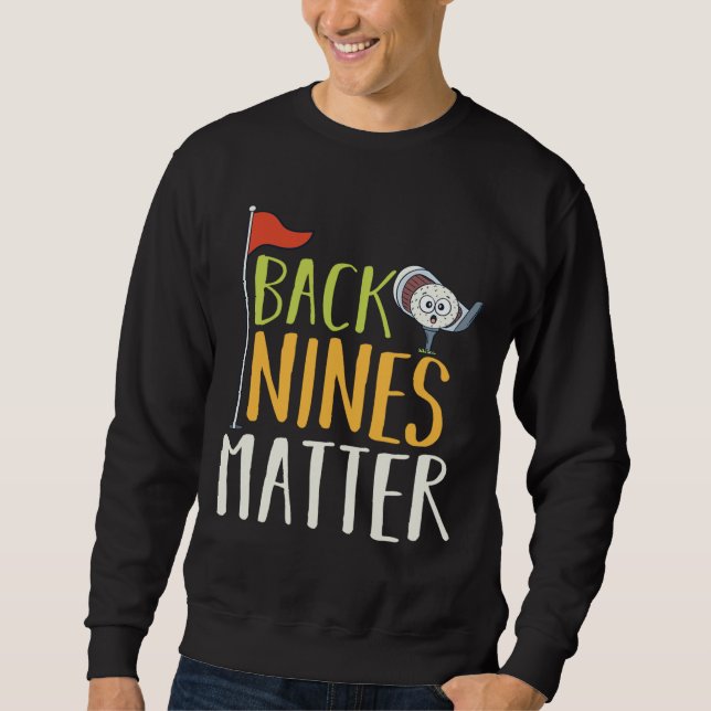 Zurück Neuner Matt Golf Ball Clubs Golfers Sweatshirt (Vorderseite)