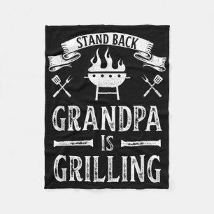 Zurück Opa Grillen Grillen Barbecue Vater Fleecedecke