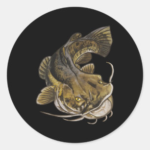 Zurück Print Catfish Fischarten Runder Aufkleber