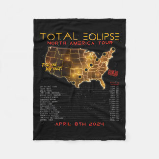 Zurück) Total Solar Eclipse 2024 North America Tou Fleecedecke