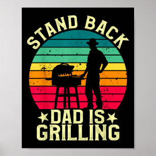 Zurück Vater Grillen Grillen T Fleisch Rauch Grill Poster
