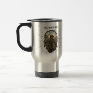 Zurück vom Krieg Soldat Doppelbelichtung Kaffee M Reisebecher