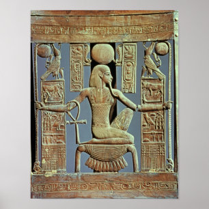 Zurück von einem Stuhl vom Grab von Tutankhamun Poster