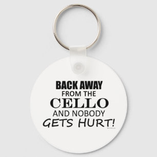Zurück weg von dem Cello Schlüsselanhänger