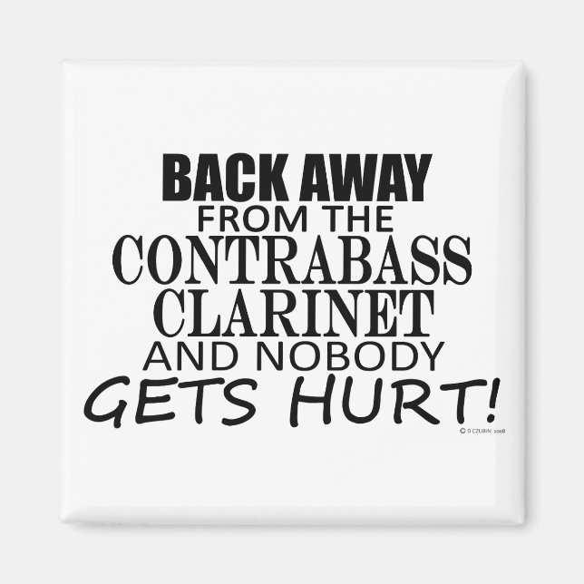 Zurück weg von der Kontrabass-Klarinette Magnet (Vorne)