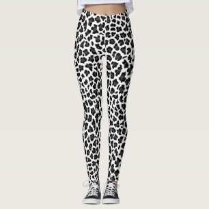 Zurück Weiße Leggings Tierprägung