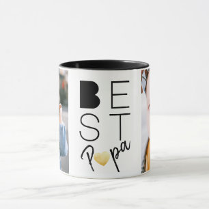 Zurück White Best Papa Zwei Fotos Tasse