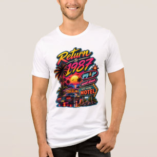 Zurück zu 1987 — Retro Sunset Motel Tri-Blend Shirt