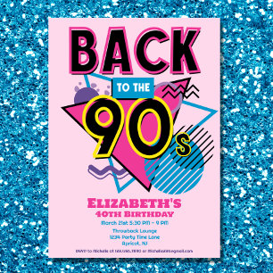 Zurück zu den 90er Retro-Geburtstag Einladung