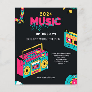  Zurück zu den 90ern, Retro-Musik-Festival-Party  Flyer