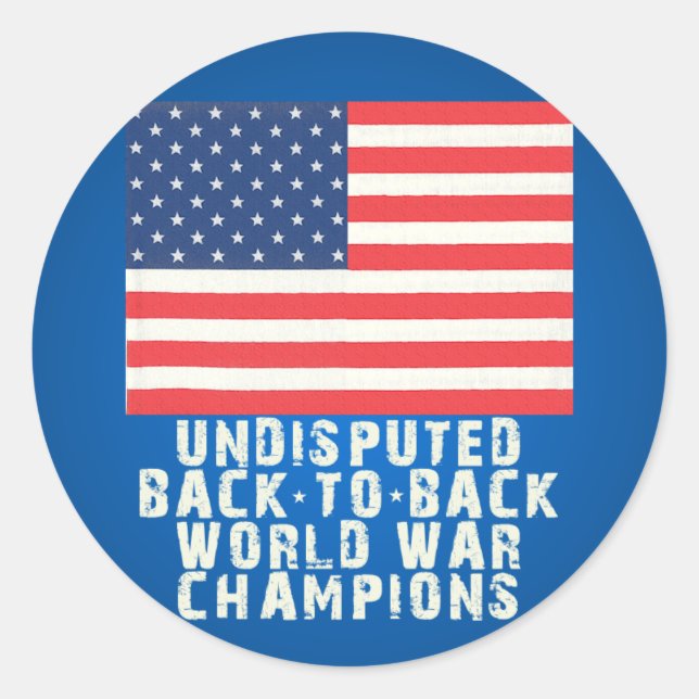 Zurück zu den Champions des Weltkriegs Runder Aufkleber (Vorderseite)