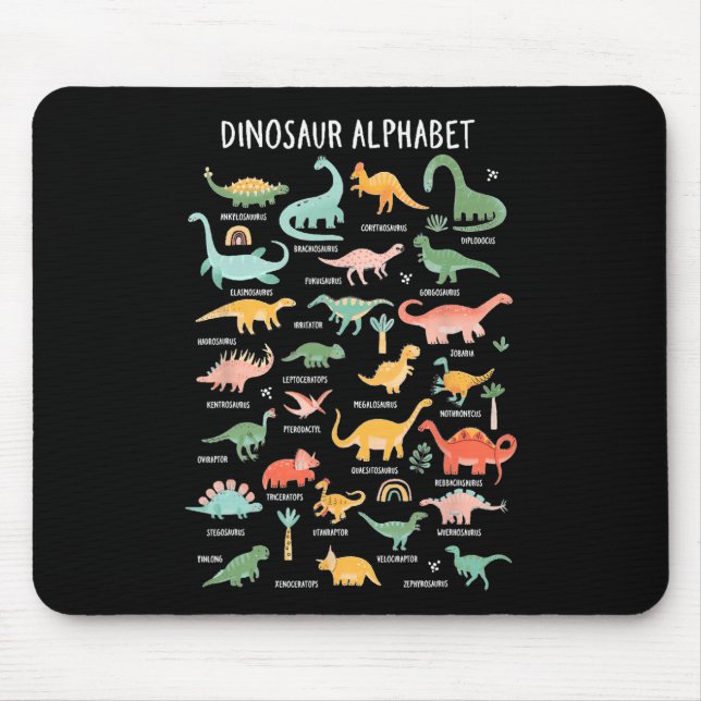 Zurück zu den Schultypen von Dinosauriern Alphabet Mousepad (Vorne)