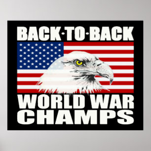 Zurück zu hinterem Weltkrieg kaut großes Poster