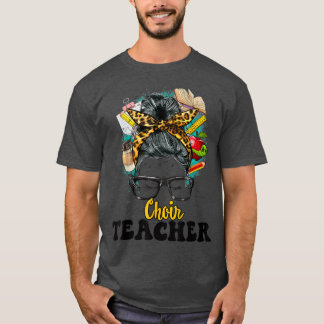 Zurück zu School Choir Lehrer Messy Bun Music Teac T-Shirt