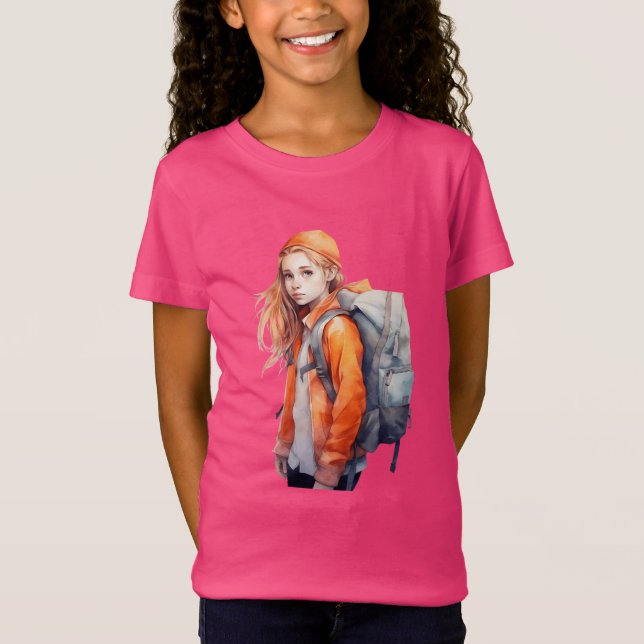 Zurück zu Schulabenteuer Bereit Mädchen T-Shirt (Vorderseite)