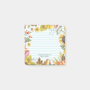 Zurück zu Schulfall-Sonnenblume-Monogramm-Lehrer Post-it Klebezettel