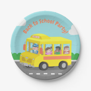 Zurück zu Schulgelb scherzt Bus Party-Teller Pappteller