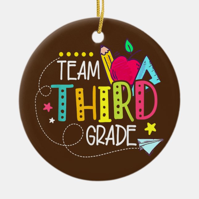 Zurück zu Schulgeschenke Team Dritte Klasse 3 Lehr Keramik Ornament (Vorne)