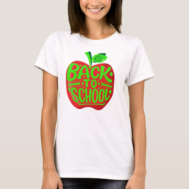 Zurück zu Schullehrern Red Green Apple T - Shirt (Vorderseite)