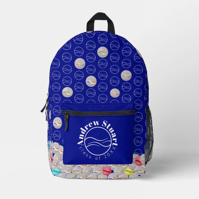 Zurück zu Schulmarbles Blue Print Cut Nähtasche Bedruckter Rucksack (Vorderseite)