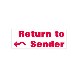"Zurück zu Sender" & Wavy Arrow Rubber Briefmarke Permastempel