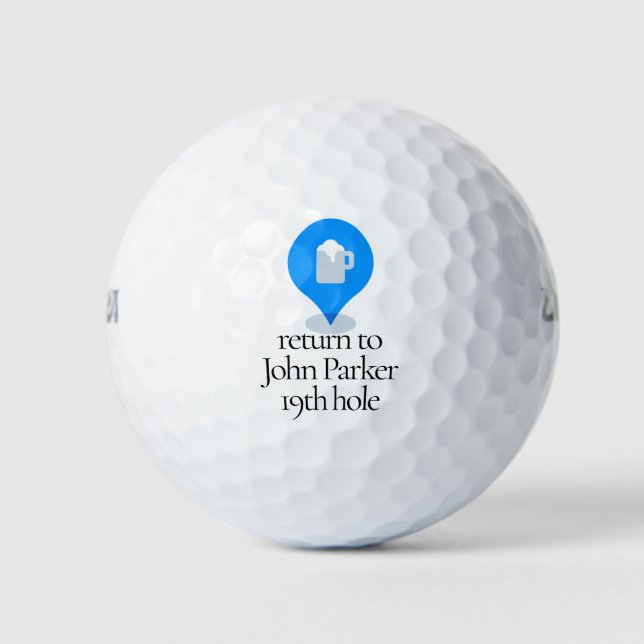 Zurück zum 19. individuelle Name Golfball (Vorderseite)