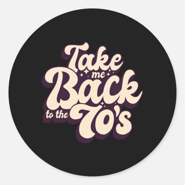 Zurück zum 70er 70er Music Retro Runder Aufkleber (Vorderseite)