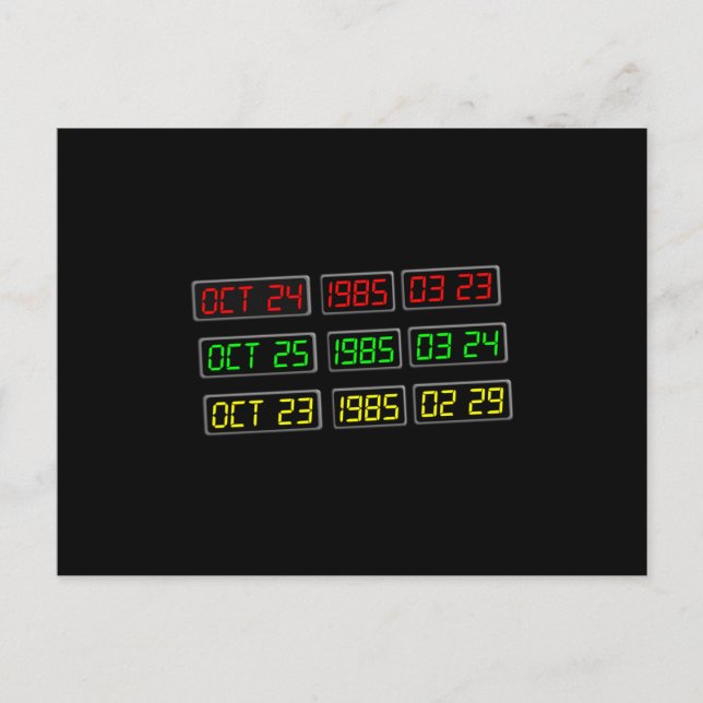 Zurück zum 80er nach Zeitreise Postkarte (Vorderseite)