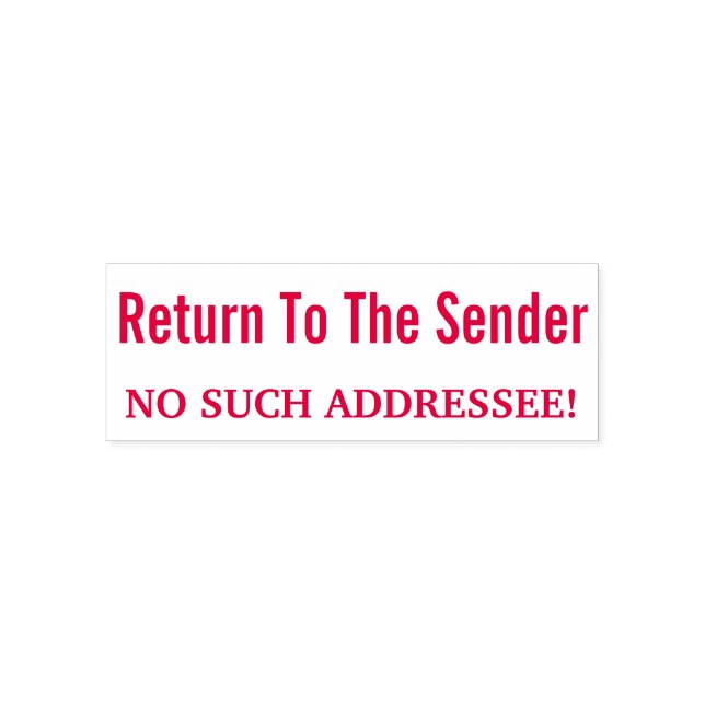 "Zurück zum Absender" "KEINE SOLCHE ANSCHRIFT" Permastempel (Design)