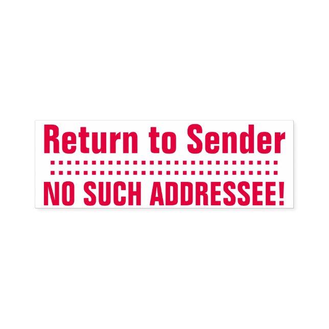 "Zurück zum Absender", "KEINE SOLCHE ANSCHRIFT" Permastempel (Design)