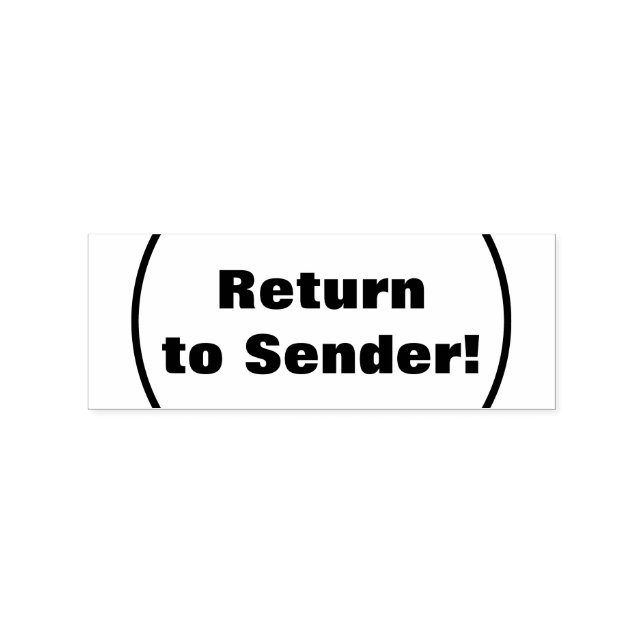 "Zurück zum Absender" + Kurve Linien Gummistempel (Prägung)