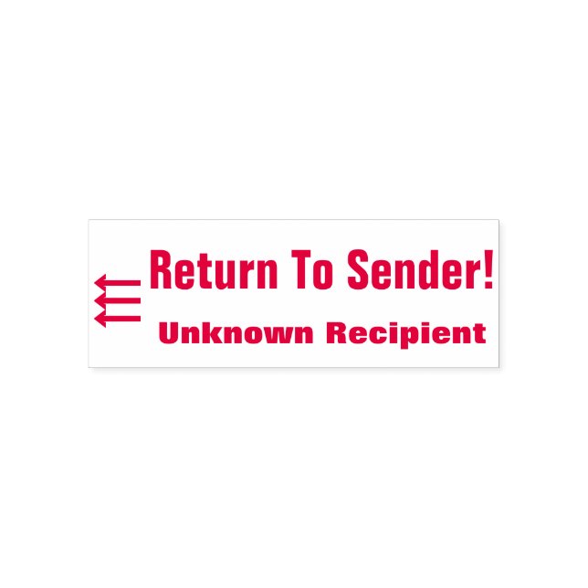 "Zurück zum Absender!" "Unbekannter Empfänger" & P Permastempel (Design)
