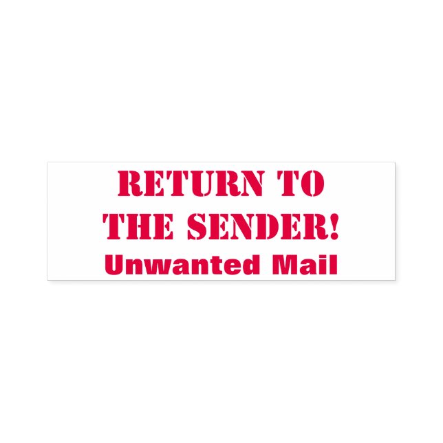 "Zurück zum Absender!", "Ungewollte Post! Permastempel (Design)