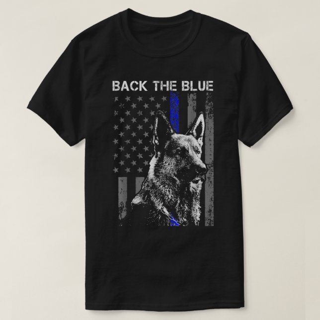 Zurück zum Blue Thins Blue Lines Flag German Sheph T-Shirt (Design vorne)