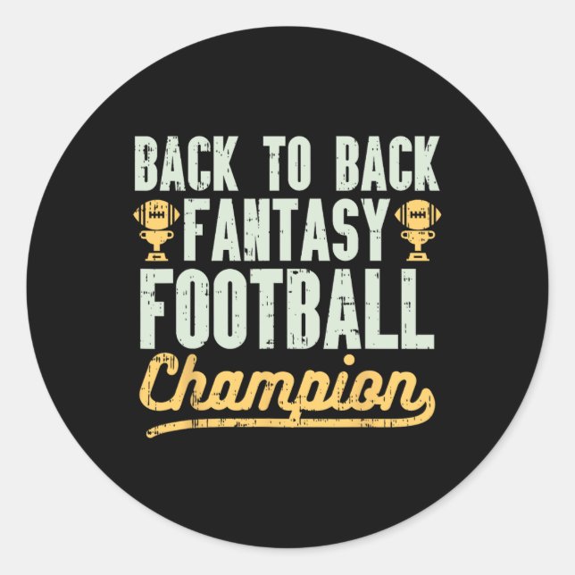 Zurück zum Fantasy Football Champion Gridiron Le Runder Aufkleber (Vorderseite)