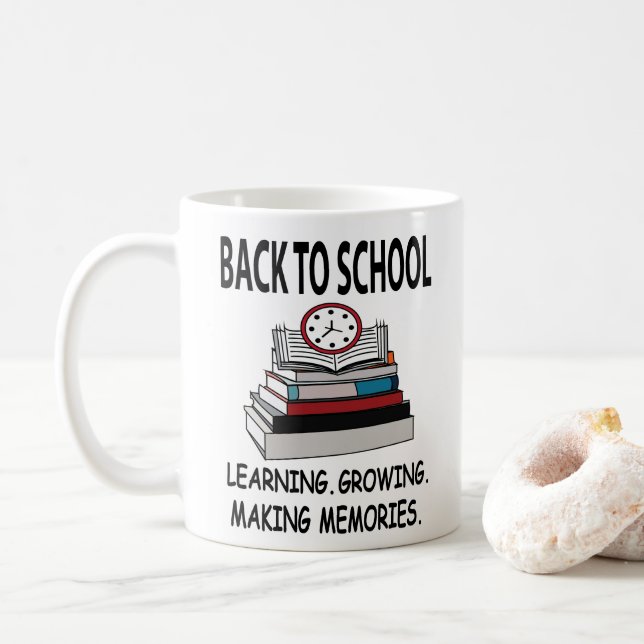 Zurück zum Lehrer an der Schule Kaffeetasse (Mit Donut)