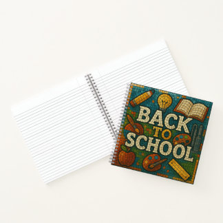 Zurück zum Mosaikstil der Schule Notizbuch