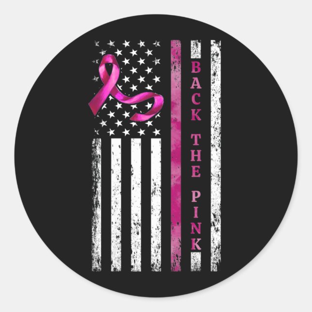 Zurück zum rosa, schwarzen Fleck, amerikanischer B Runder Aufkleber (Vorderseite)