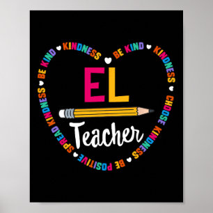 Zurück zum Schul-T-Shirt El-Lehrer Englisch-Lernte Poster