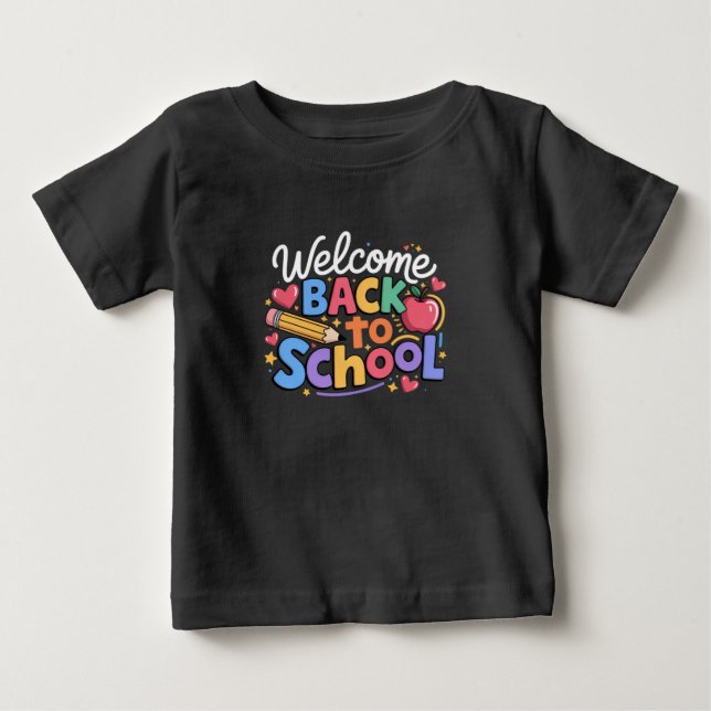 Zurück zum Schullehrer Erster Schultag Funny Baby T-shirt (Vorderseite)