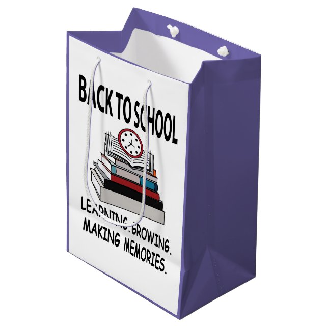 Zurück zum Schullehrer Mittlere Geschenktüte (Vorderseite Schrägansicht)